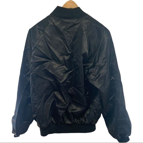 Vintage black hartwell satin jacket! Workwear. Embroidery of construction co. - Picture 2 of 8